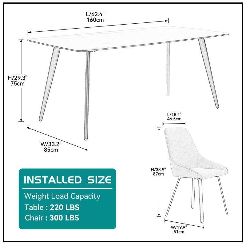4 - Person Four Leg Dining Set