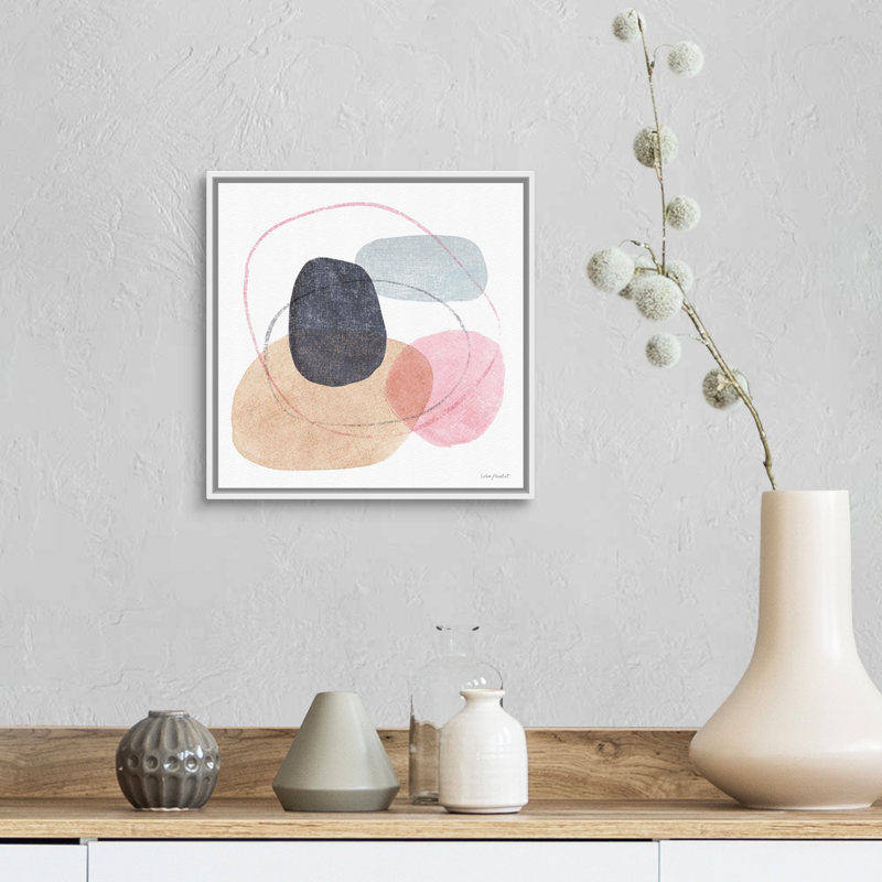 «Think Pink 10» par Lisa Audit - reproduction d'art, Toile blanche encadrée, H 14 po x l 14 po x P 1,75 po