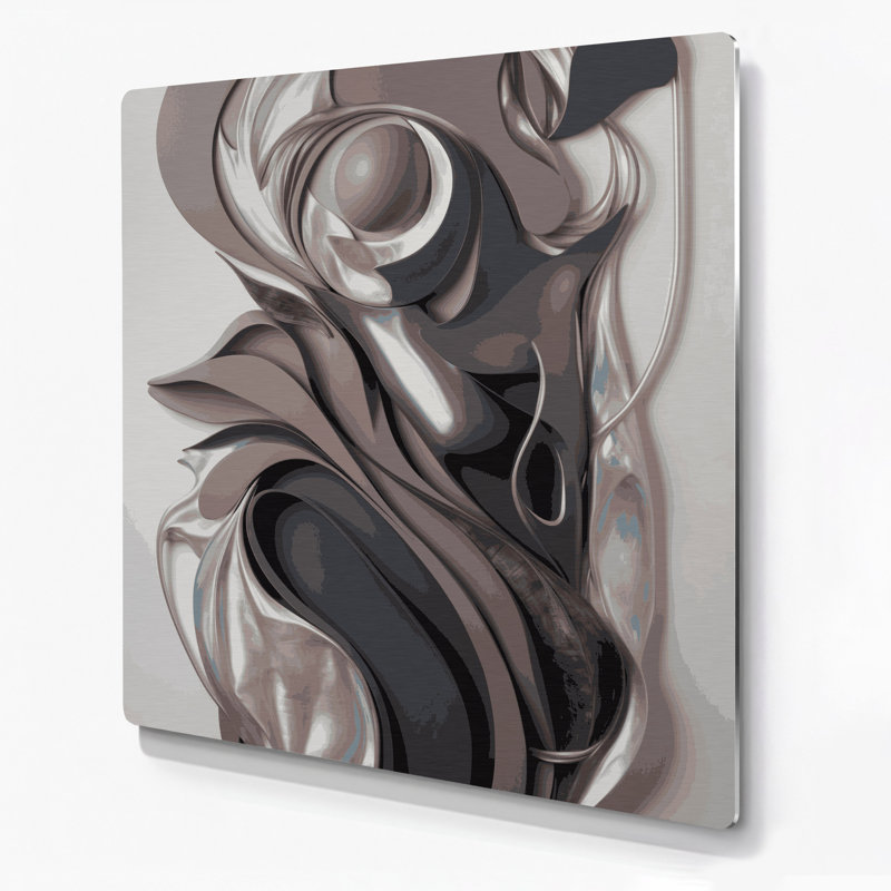 Art mural abstrait gris figuratif 100, H 8 po x l 8 po