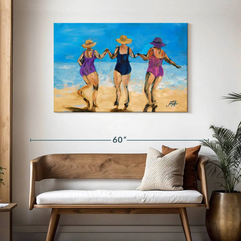 Mesdames Leisha sur la plage II, H 30 po x l 45 po