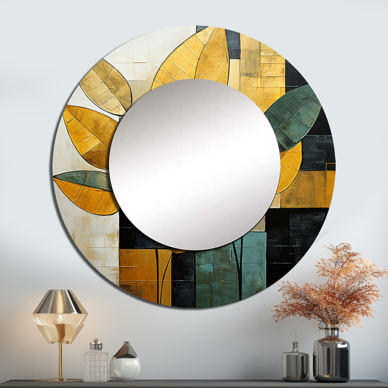 Feuilles géométriques dorées Rifky, 29 po x 29 po