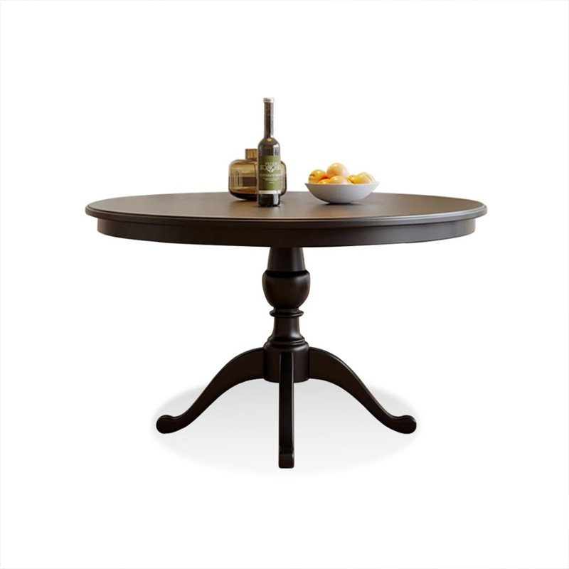 Table de salle à manger noire en bois massif, H 29,53 po x L 39,37 po x l 39,37 po