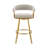 Robinett Modern Swivel Counter or Bar Height Bar Stool with Arms and Open Low Back in Metal and Faux Leather-729508078-729508079