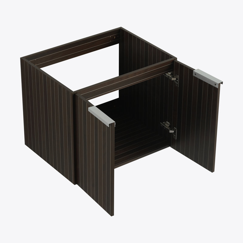 Armoire de salle de bain 24 po avec lavabo en résine, portes à fermeture en douceur, fixation flottante, pour petite salle de bain