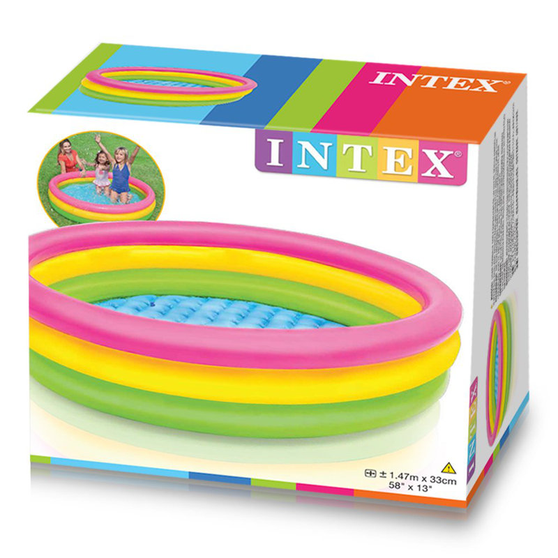 Intex 4ft x 13in Inflatable Sunset Glow Colorful Backyard Kid Play Swimming Pool
