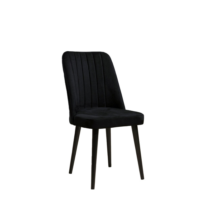 Ensemble de chaises moderne noir (2 pièces), 100% panneau de fibres à densité moyenne avec pieds en métal, épaisseur 18 mm | Dimensions: 18,1 po x 36,2 po x 17,7 po | Tissu 100% polyester, sièges élégants et confortables pour la maison et le bureau