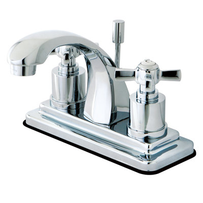 Robinet de salle de bain central à 4 poignées à 3 trous à fixation sur le comptoir à 3 trous avec poignée escamotable en laiton Kingston