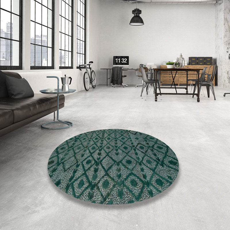 Ambr Ikat Indoor Rug, Round 5'
