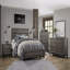 Style contemporain, finition grise, table de chevet 1 pièce, tiroirs en queue d'aronde, mobilier de chambre unique