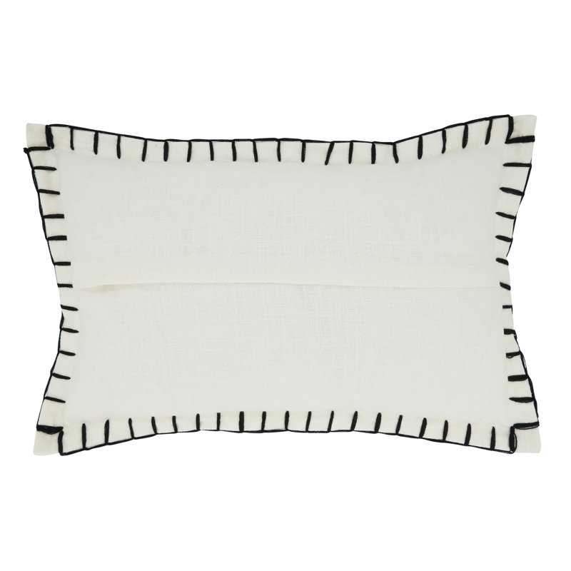 Persephone Collection Cotton Throw Pillow, Polyester/Polyfill, White