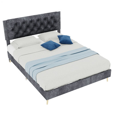 Upholstered Bed With Tufted Headboard