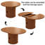 Table de salle à manger pour table de salle à manger extensible de 4 à 6,59 po avec tablette de rangement à 2 niveaux, meuble-lavabo rond ovale en bois avec base piédestal-625866853