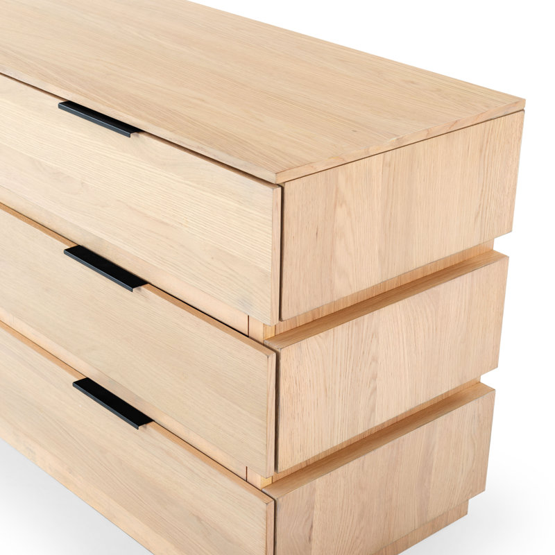 Titus 6 Drawer Stacked Dresser, Oak