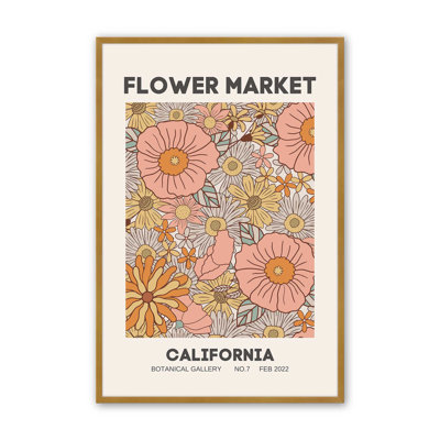 Impression rétro du marché aux fleurs de Californie