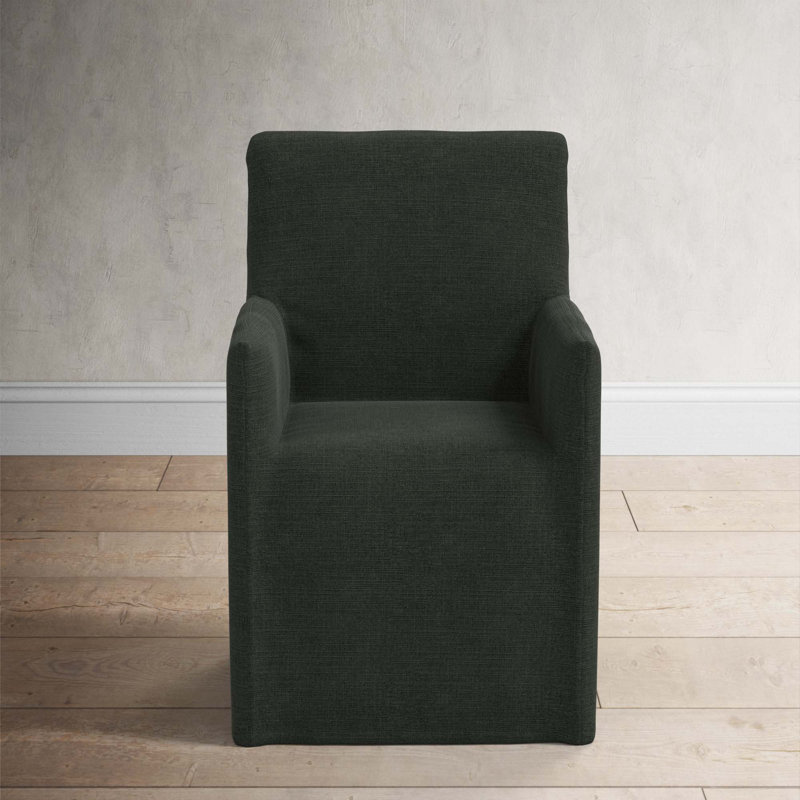 Ivanka 20'' H Upholstered Armchair, Classic Black Linen