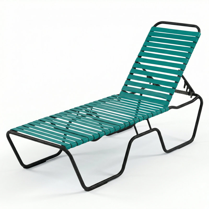 Chaise sans accoudoirs, Sangle vert jade / granit