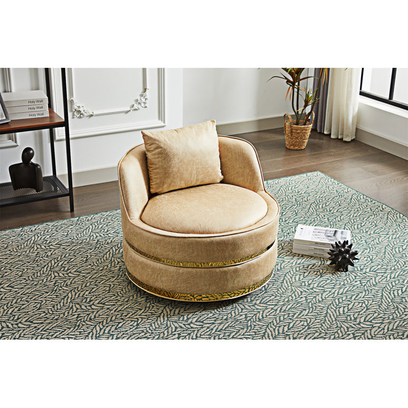 Fauteuil demi-tonneau Modern, Tissu beige