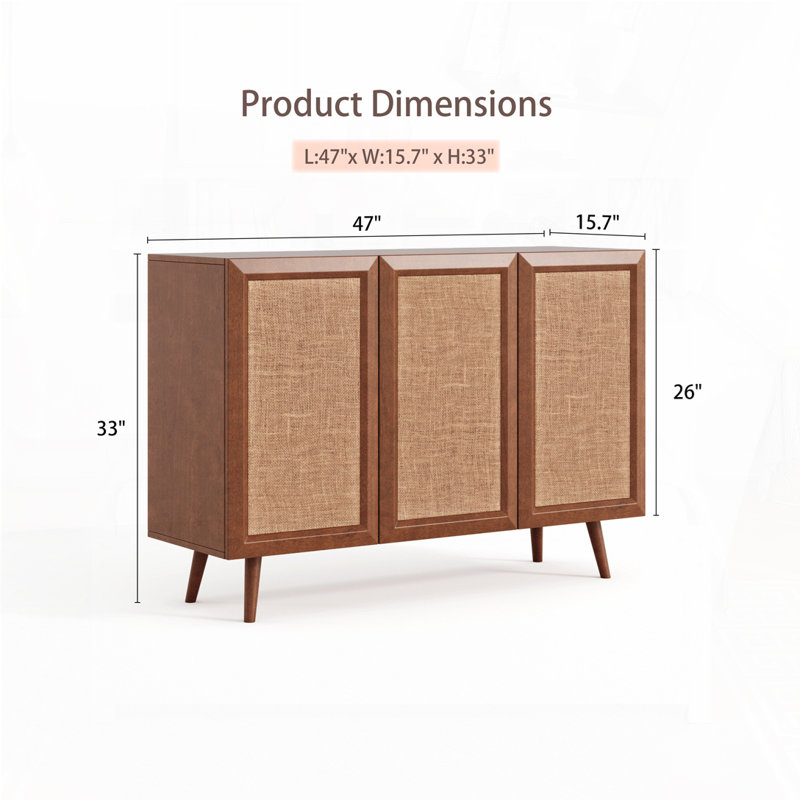 Wood Console Table with 4 Legs