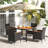 Nutting 4 - Person Acacia Solid Wood Patio Dining Set Umbrella Hole Included Square Table with Cushions Included