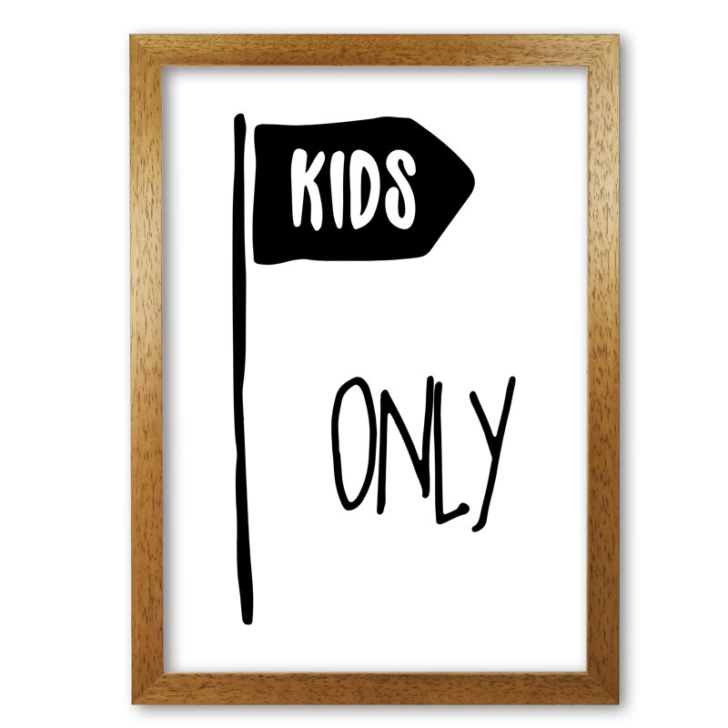 Kids Only - Print, 30 cm H x 21 cm W x 5 cm D, Honey Oak Frame
