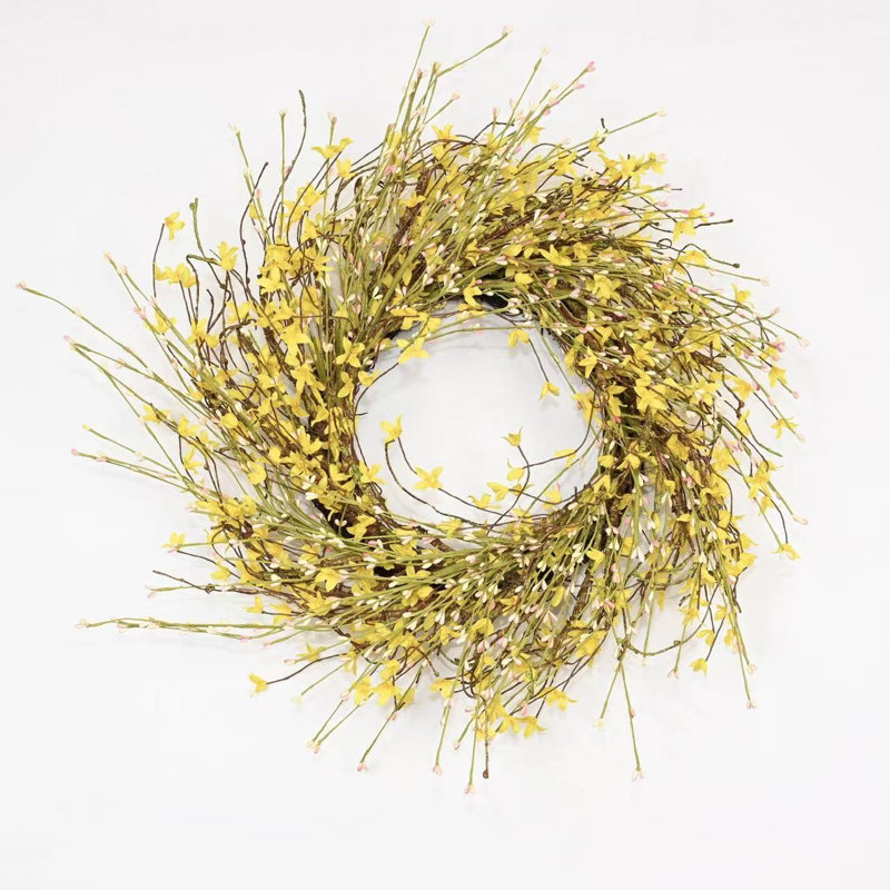 Couronne de porte 24 po, Rose / crème