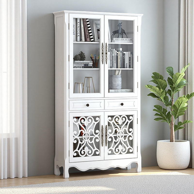 Vitrine simple américaine rétro, Blanc