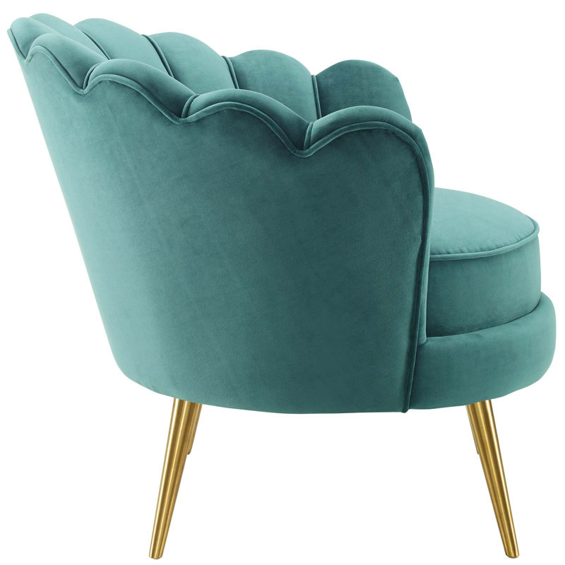 Fauteuil Modway, Tissage uni bleu sarcelle