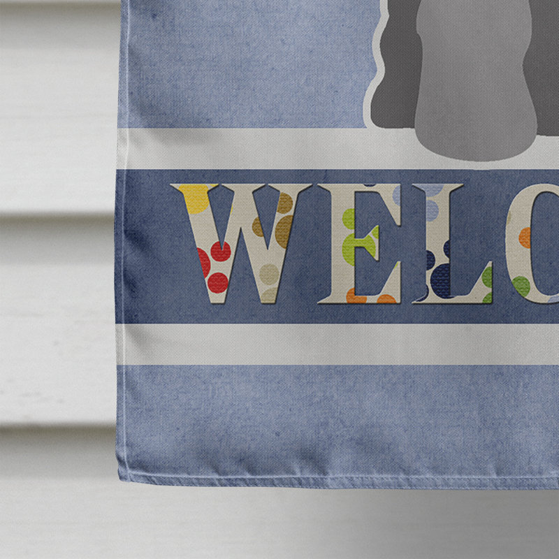 Polyester 2 côtés 40 x 28 po welcome drapeau maison, Schnauzer miniature noir / argenté