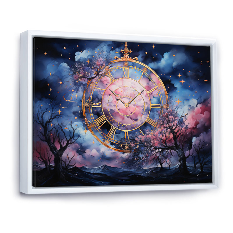 Astrologie étoilée d'oracle I, reproduction d'art sur toile, H 16 po x l 32 po x P 1 po, Cadre flottant blanc