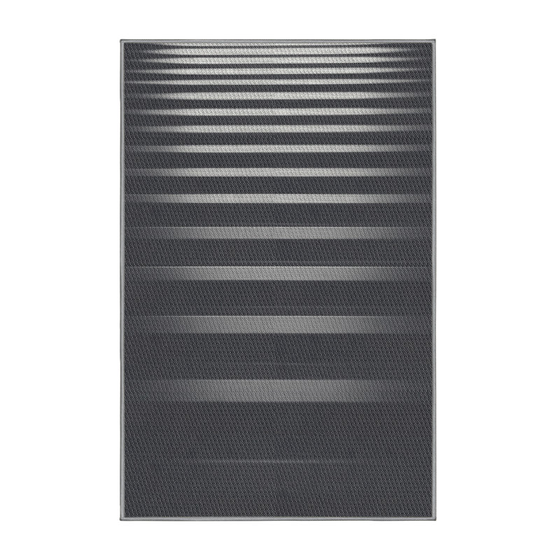Tissé à la machine à partir de laine et de polyester noir Tapis décoratif, Rectangle 2 pi x 3 pi