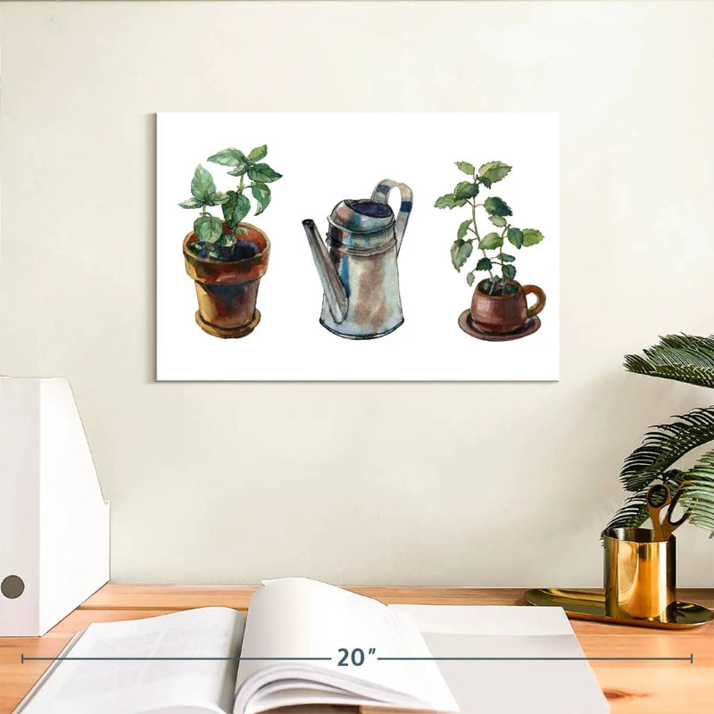 Mini aquarelle de jardin, H 8 po x l 12 po
