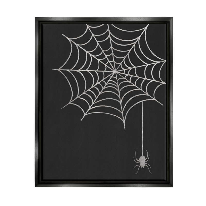«Dangling Spider Web Insect» par Taylor Shannon Designs - cadre flottant, impression sur toile, Cadre flottant noir de jais