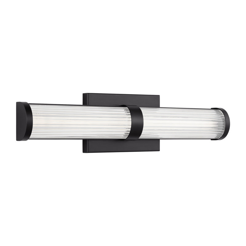 1 - Light LED Vanity Light, 19"H x 4.8"W x 2.8"D, Midnight Black, 18 W