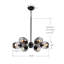 Lustre linéaire moderne 6 lumières Lorn