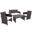 Ensemble de meubles de patio en rotin 4 pièces Briniya-1215325553