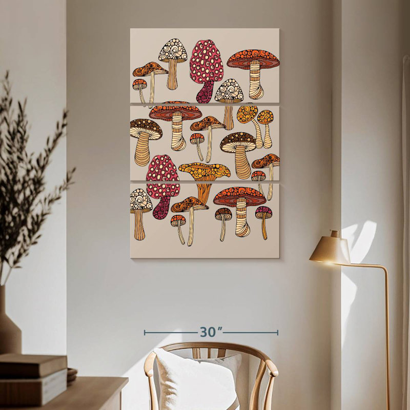 Doodles champignons, H 65 po x l 42 po