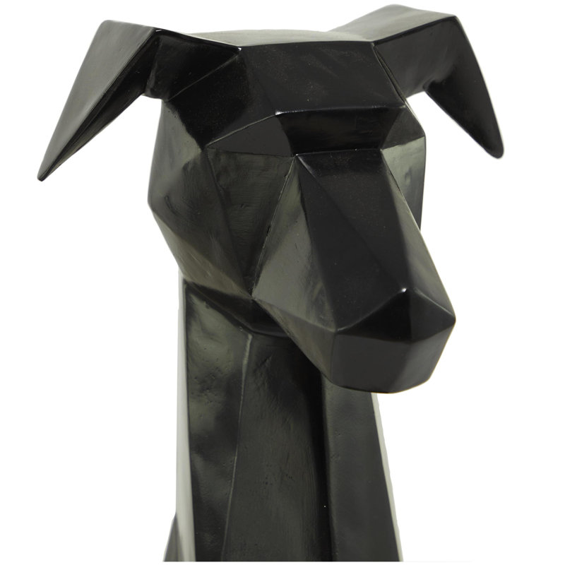 The Novogratz Gold Polyresin Dog Cubist Decorative Sculpture, 9" x 11" x 30", Black