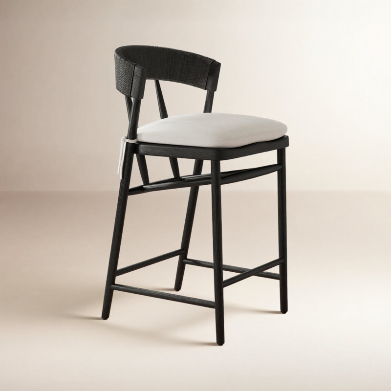Siofra Woven Stool, Black
