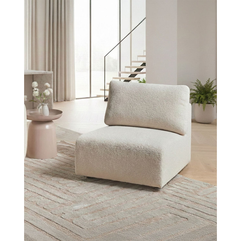 Beyza 1 Seater Seating Component, Off White Boucle