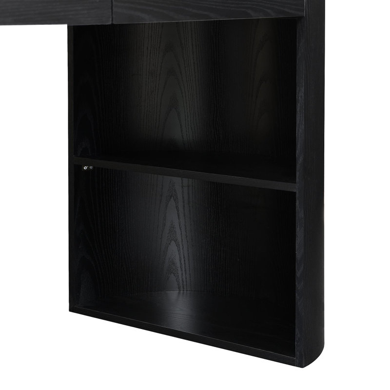 Bureau de rangement avec rangement, noir, Noir