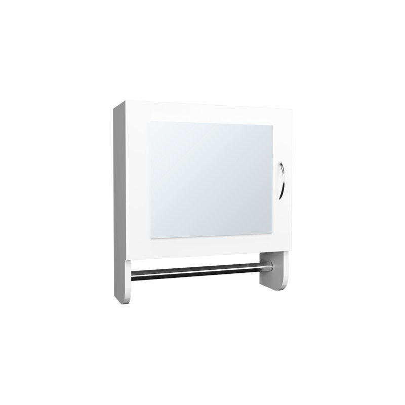 Armoire à pharmacie à miroir avec porte-serviettes 19,7 po x 17,7 po, deux tablettes pour la salle de bain et la cuisine, utilisation intelligente de l'espace H 19,7 po x l 17,7 po, économiseur intérieur et contemporain