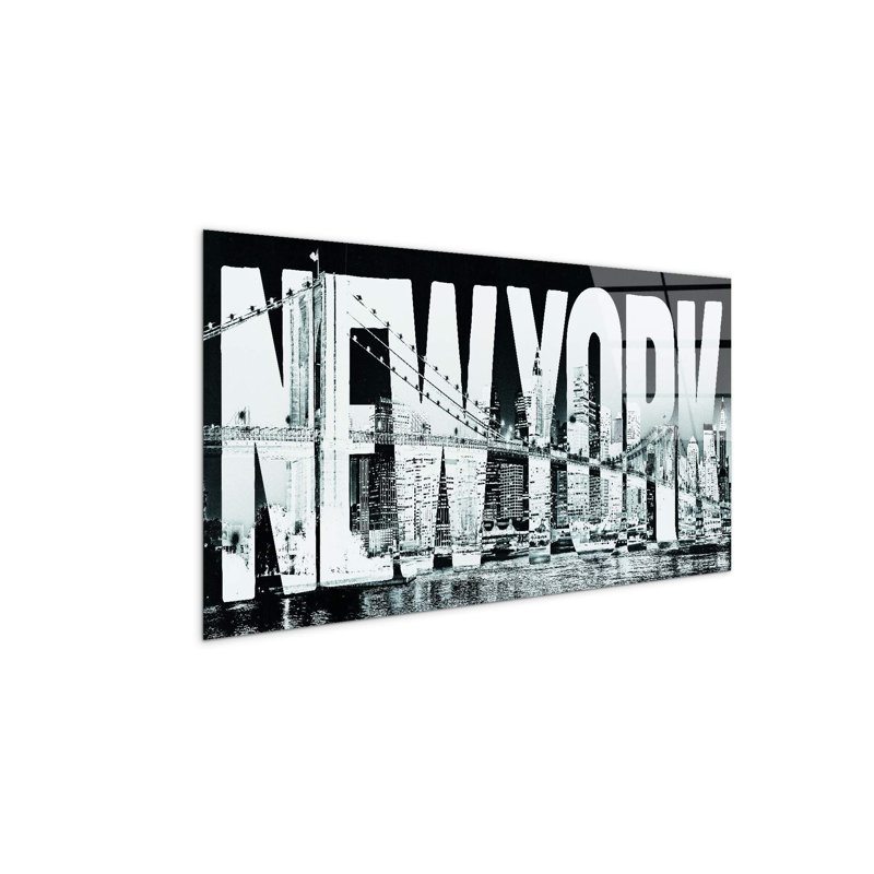 New York typeface by Art Studio 50cm H x 100cm W High Quality Print on Frameless Panel, Lightweight, Ready to Hang
