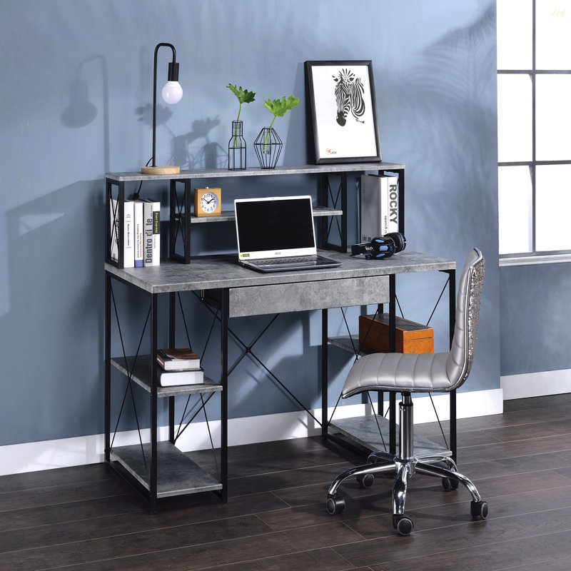 Bureau d'écriture tout usage à finition grise, Gris