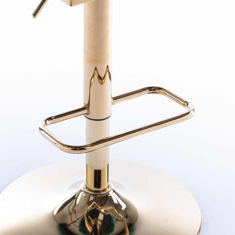 Ensemble de 2 tabourets de bar réglables en velours avec repose-pieds et pieds chromés, parfait pour les cuisines et les bars modernes
