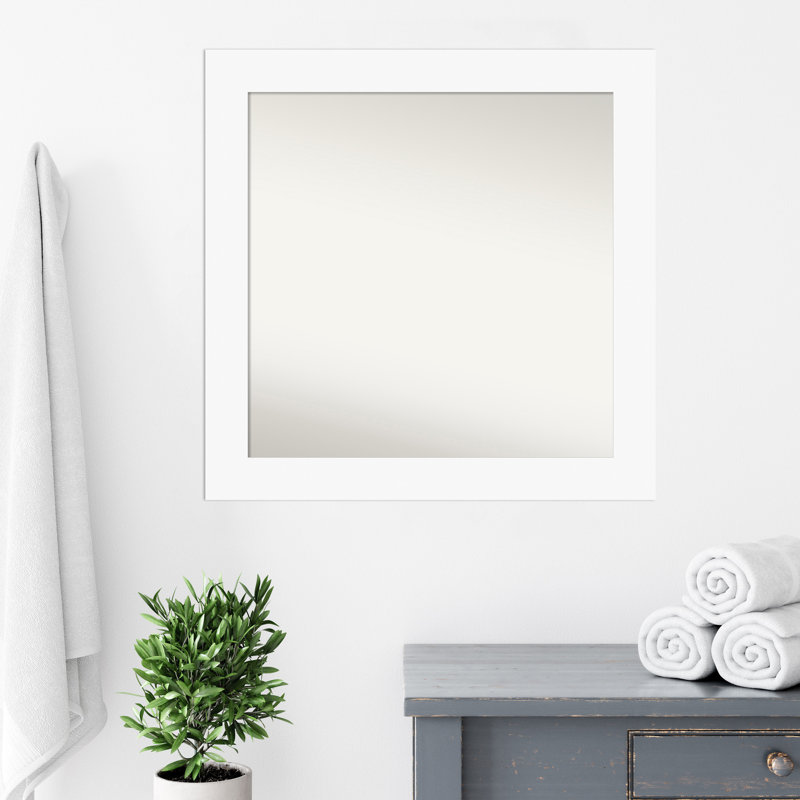 Miroir mural Jini, Blanc, 31,5 po x 31,5 po, Carré