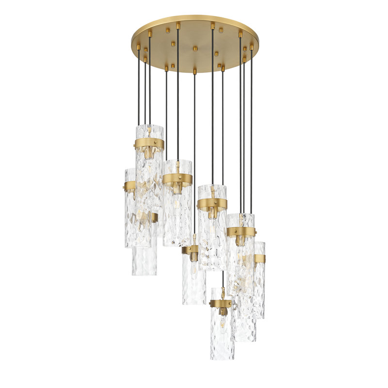 Lustre 11 lumières Lansford, Laiton