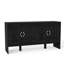 Buffet 60 po Mid-Century moderne avec rangement et tablettes réglables-127823295