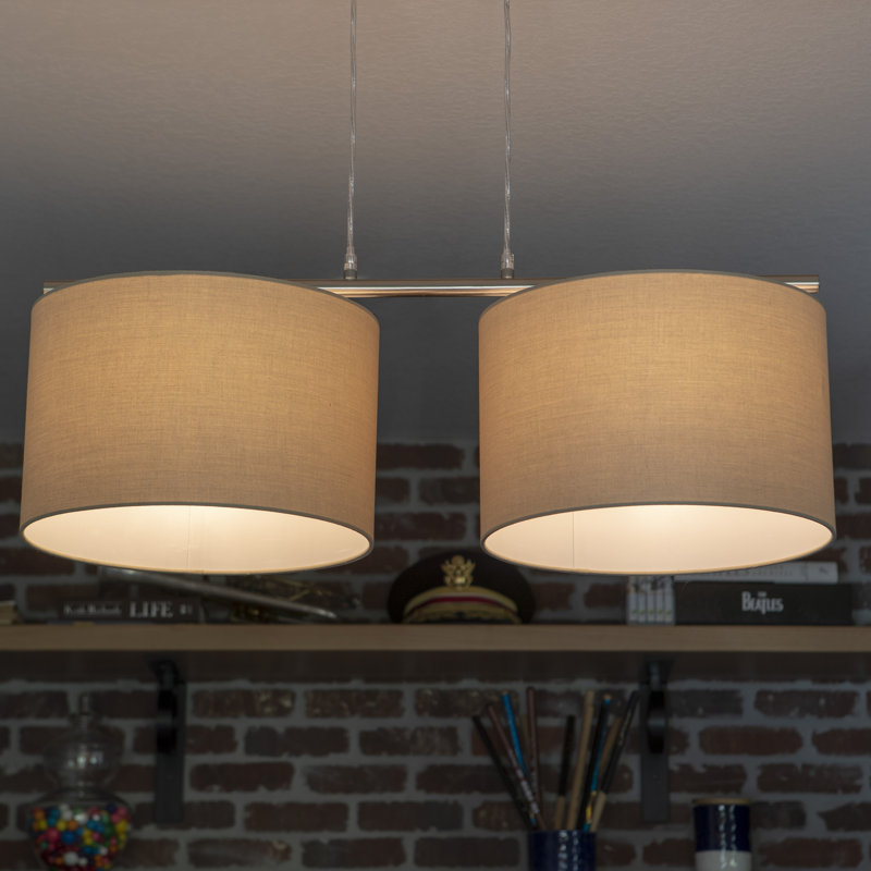 Luminaire suspendu linéaire pour îlot de cuisine 2 lumières Eddings
