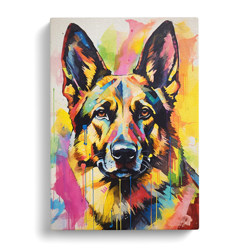 German Shepherd Gestural - Wrapped Canvas, 50cm H x 35cm W x 3cm D