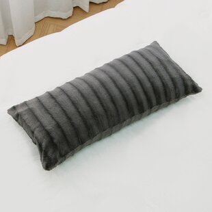 Fable Soft Gray Vegan Washable Faux Fur lumbar decorative Pillow, Decorative  Pillows